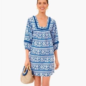 Tuckernuck Petal Paradis Catalans Coverup size Small blue patern NWT
